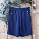 Short fluide confort femme à taille élastiquée - marine - 58