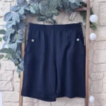 Short fluide confort femme à taille élastiquée - noir - 58