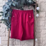 Short fluide confort femme à taille élastiquée - rouge - 58
