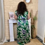 Robe longue feuillage (T40-T48) - vert - 48