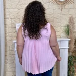 Débardeur plissé. "Jolies Formes" (TU) - rose-bebe - taille-unique-grande-taille