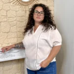Blouse ajourée (T42-T52) - blanc - 52