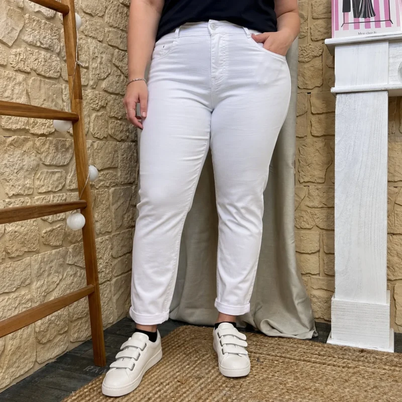 Jean 7/8ème blanc - blanc - 50