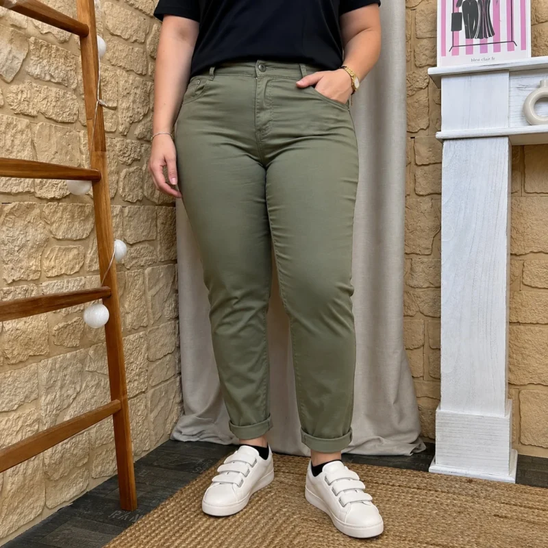 Jean 7/8ème kaki - kaki - 50