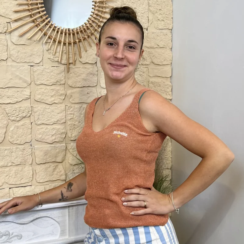 Débardeur à paillettes - orange - taille-unique