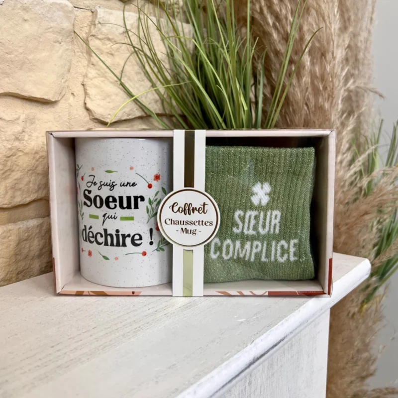 Coffret Mug & Chaussettes - vert-deau - sans-taille