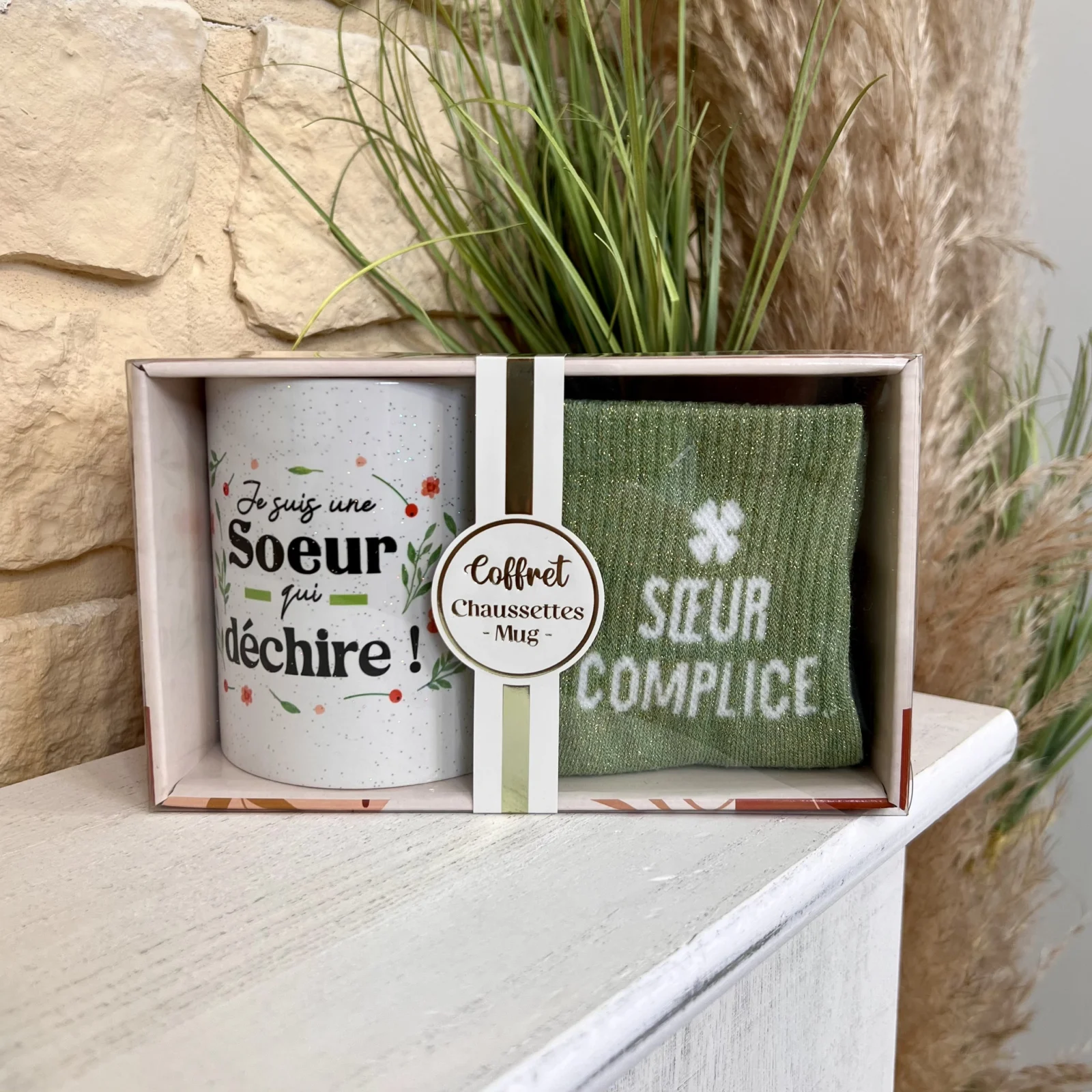 Coffret Mug & Chaussettes - vert-deau - sans-taille