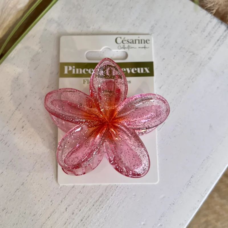 Pince à cheveux fleur - rose - sans-taille