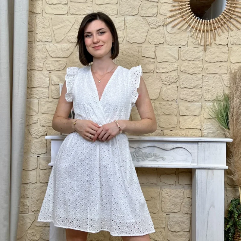 Robe broderie anglaise - blanc - 38