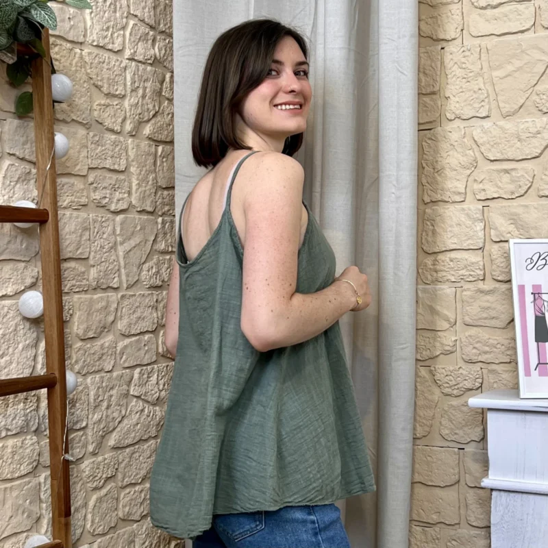 Débardeur en coton - kaki - taille-unique