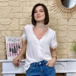 Blouse dentelle boutonnée (T36-T40) - blanc - 38