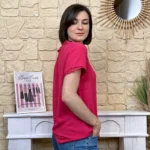 Blouse dentelle boutonnée (T36-T40) - fuchsia - 38