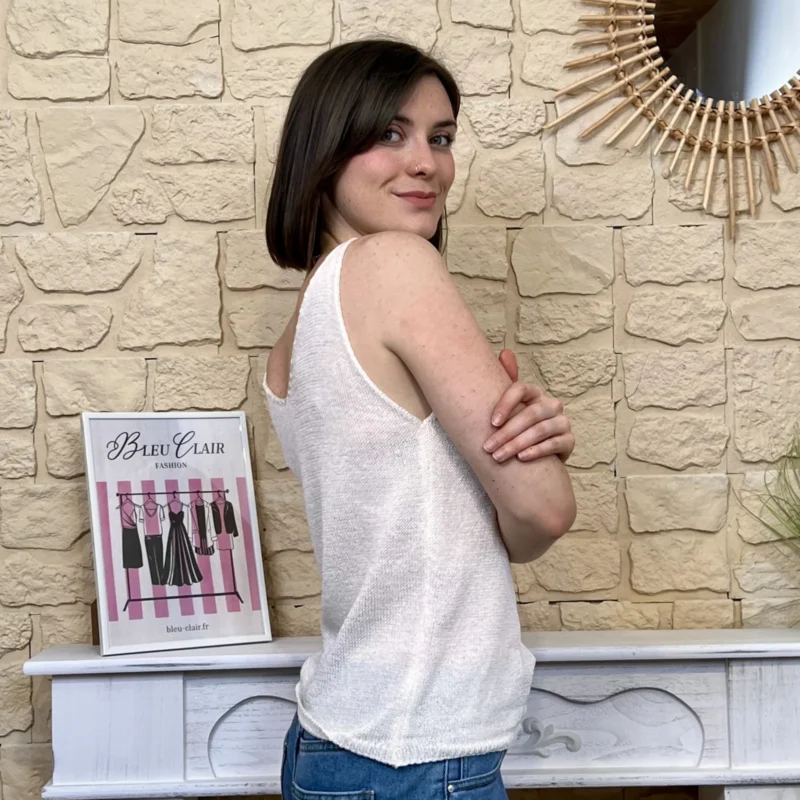Débardeur pailleté - blanc - taille-unique