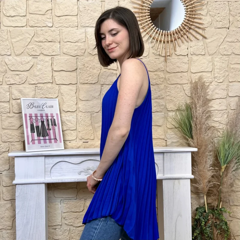 Débardeur plissé (TU) - bleu-royal - taille-unique