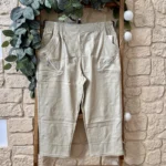 Pantacourt confort rayé JST T38-T52 - beige - 56
