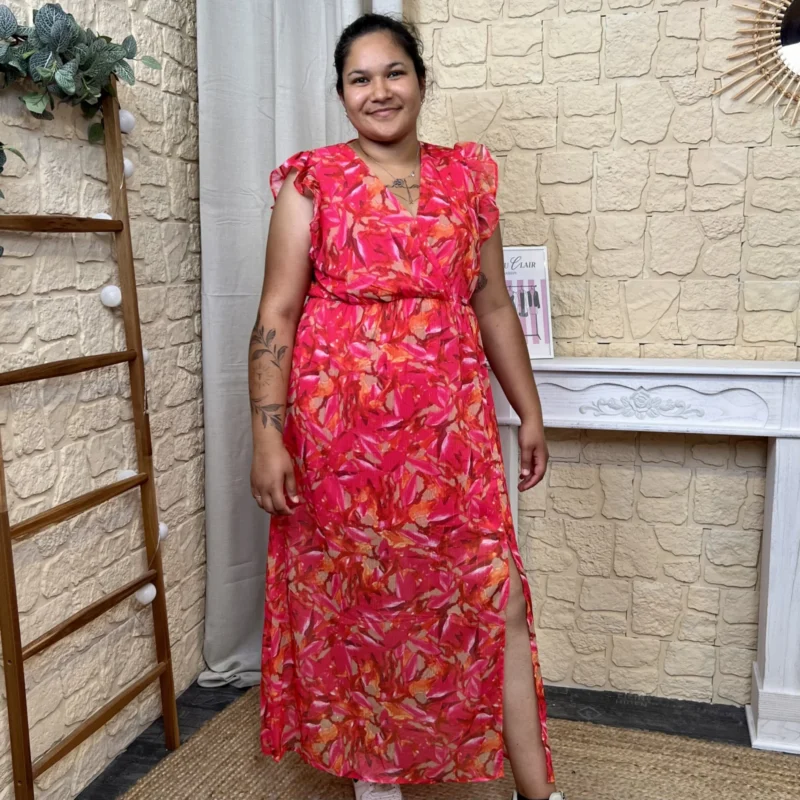 Robe longue estivale (T40-T48) - rouge - 48