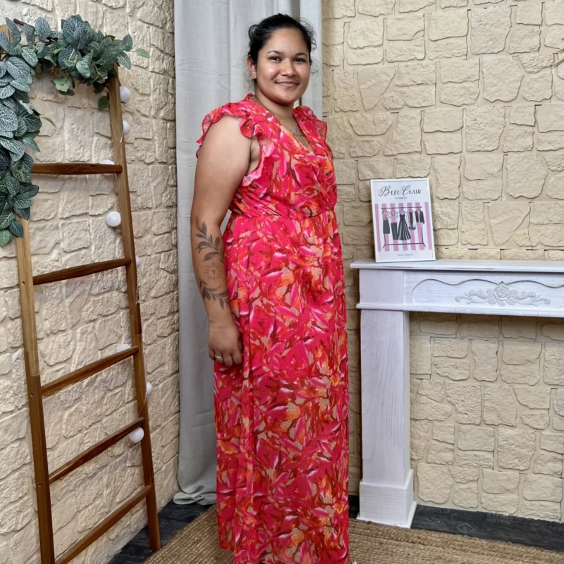 Robe longue estivale (T40-T48) - rouge - 48