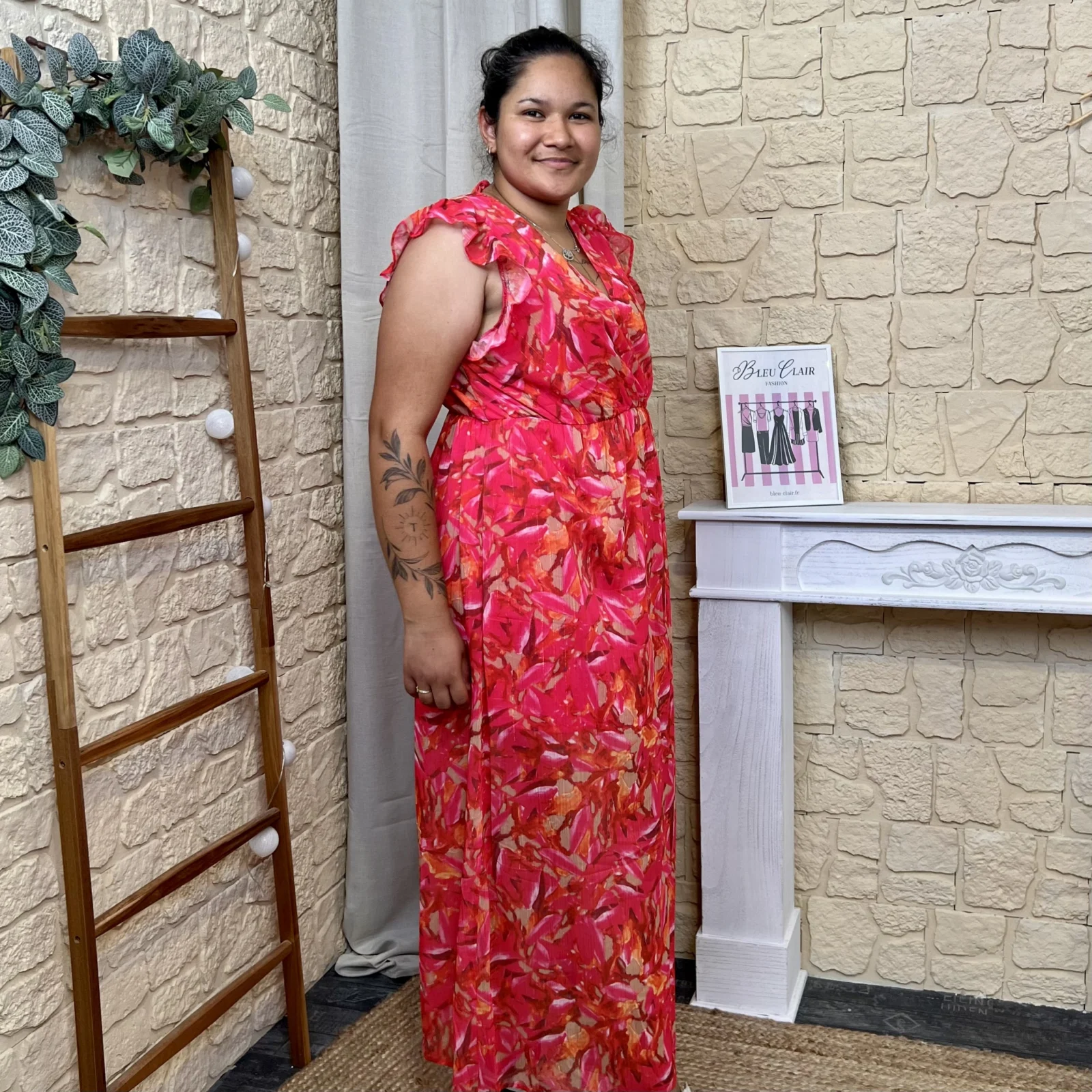 Robe longue estivale (T40-T48) - rouge - 48