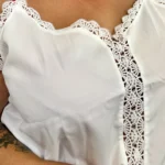 Débardeur dentelle fantaisie - blanc - 48