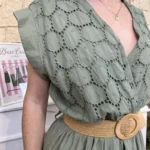 Robe broderie anglaise (TU) - kaki - taille-unique