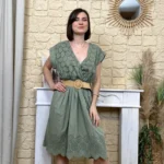 Robe broderie anglaise (TU) - kaki - taille-unique