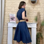 Robe broderie anglaise (TU) - marine - taille-unique