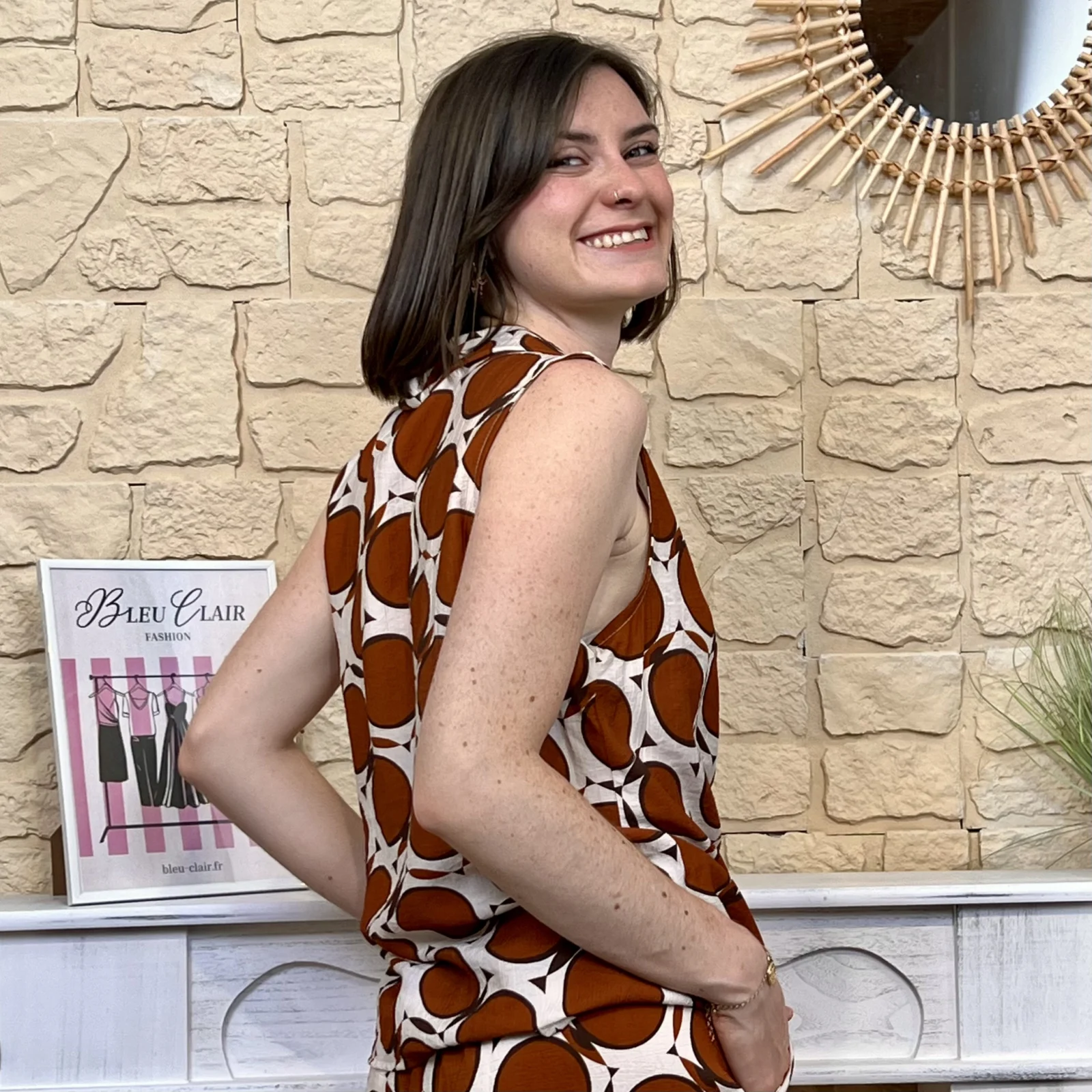 Blouse destructurée - rouille - taille-unique