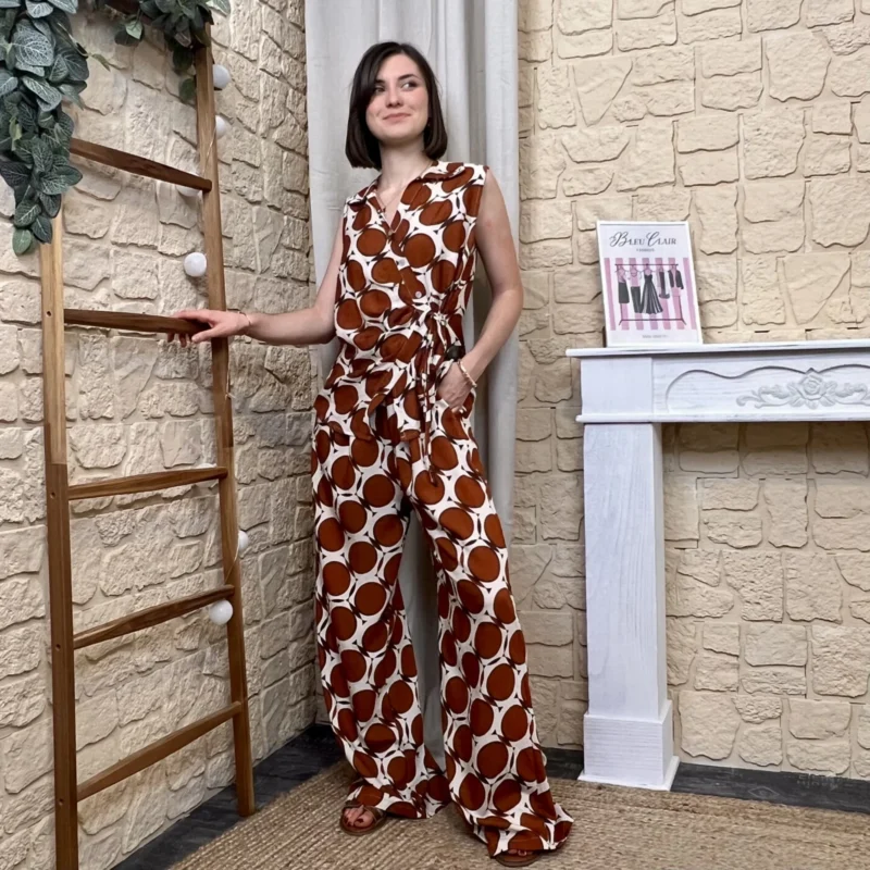 Pantalon Palazzo rétro - rouille - taille-unique