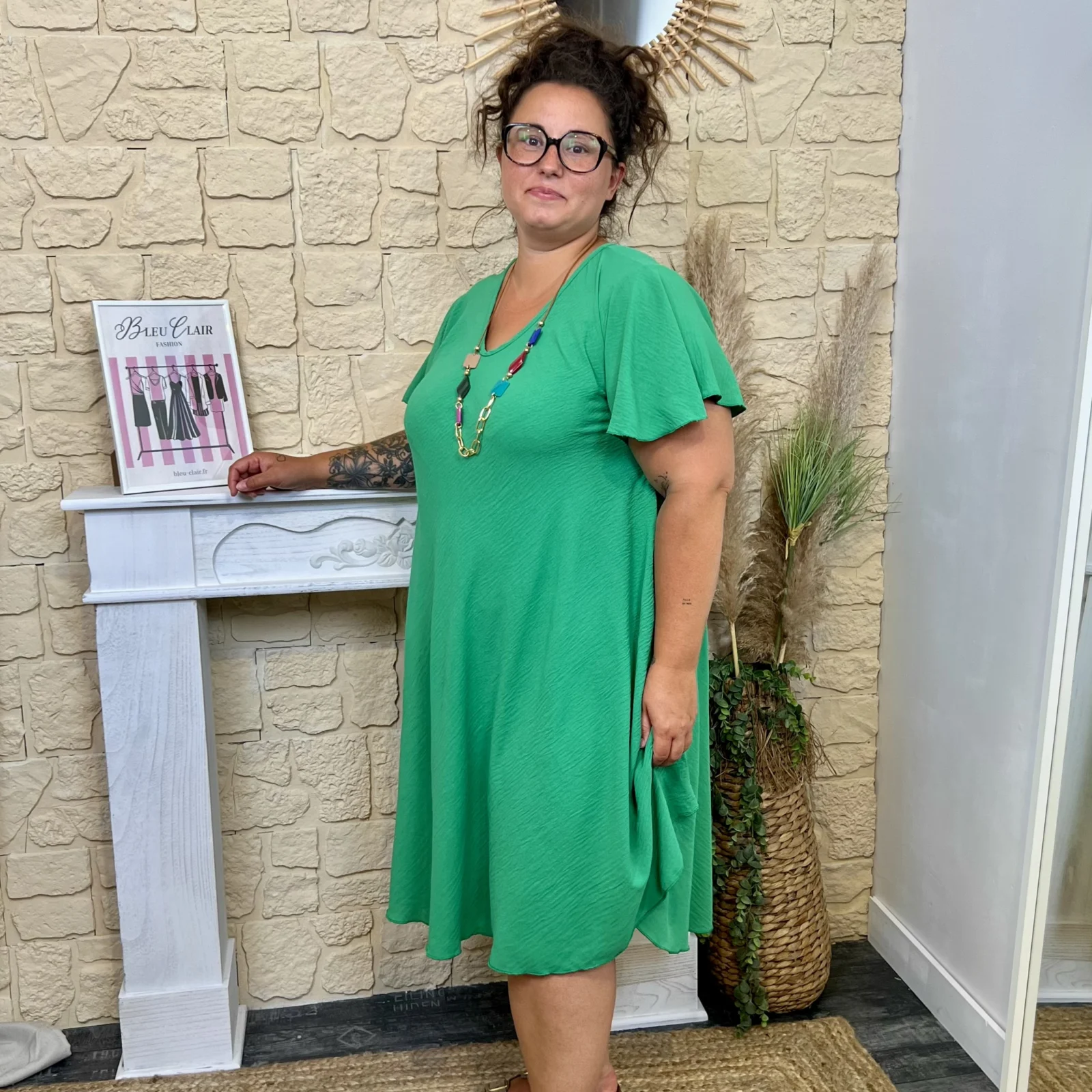 Robe fluide (GT) - vert-bresil - taille-unique-grande-taille