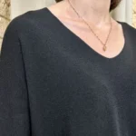 Pull femme maille fine col V « Tendance » - noir - taille-unique