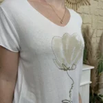 T-shirt léger fleurs (TU) - blanc - taille-unique