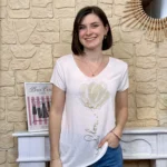 T-shirt léger fleurs (TU) - blanc - taille-unique