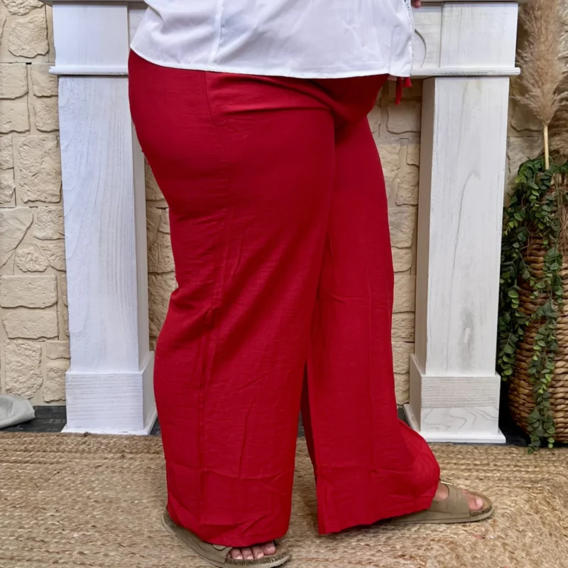 Pantalon flou Grande taille - rouge - 52