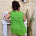 Débardeur coton et collier fantaisie - vert-bresil - taille-unique-grande-taille