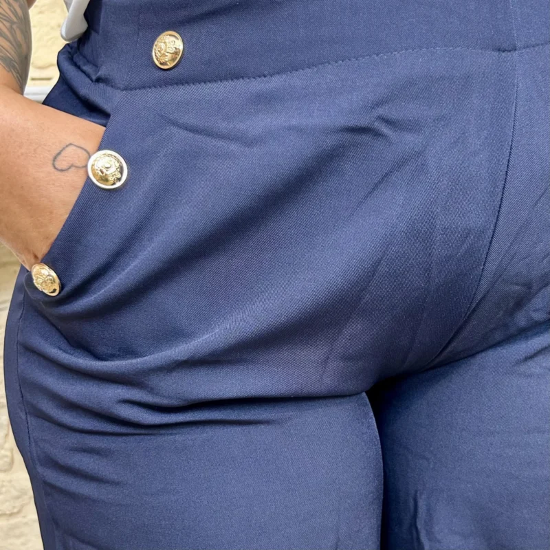 Pantalon à pont - marine - 52