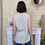 Top femme en gaze de coton « Tendance » - beige - taille-unique