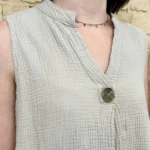 Top femme en gaze de coton « Tendance » - beige - taille-unique