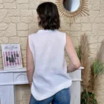 Top femme en gaze de coton « Tendance » - blanc - taille-unique