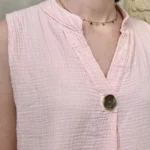 Top femme en gaze de coton « Tendance » - rose-pale - taille-unique
