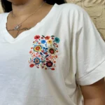T-shirt femme fleuri dos imprimé « Jolies Formes » - blanc - taille-unique-grande-taille