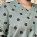 Blouse à pois - kaki-pois - taille-unique-grande-taille