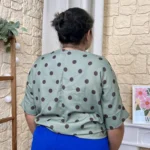Blouse à pois - kaki-pois - taille-unique-grande-taille