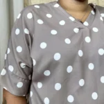 Blouse à pois - taupe-pois - taille-unique-grande-taille