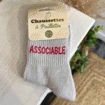Chaussettes à message pailletées femme - argente - sans-taille