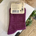 Chaussettes à message pailletées femme - violet - taille-unique