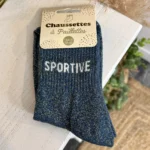 Chaussettes à message pailletées femme - marine - taille-unique