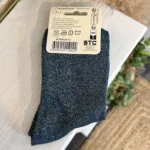 Chaussettes à message pailletées femme - marine - taille-unique