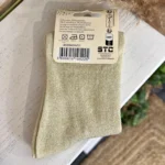 Chaussettes pailletées à message imprimé femme - ecru - taille-unique