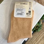 Chaussettes pailletées à message imprimé femme - peche - taille-unique