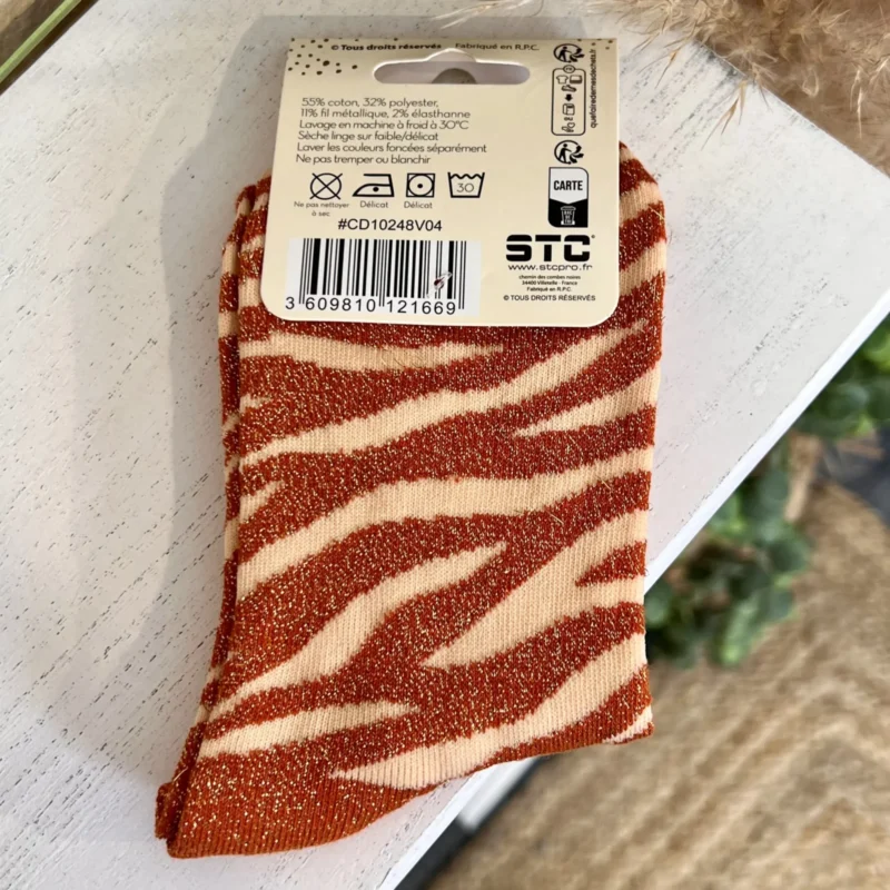 Chaussettes pailletées à message femme taille unique 36-42 - rouille - sans-taille